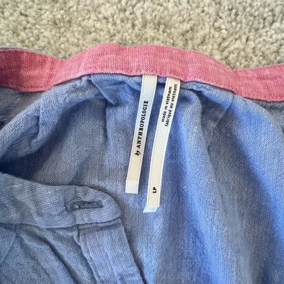 Anthologie Linen Colorblock Dress- Size LP - Picture 5 of 7